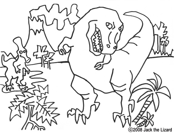 Colouring Page of T.Rex, Dinosaurs