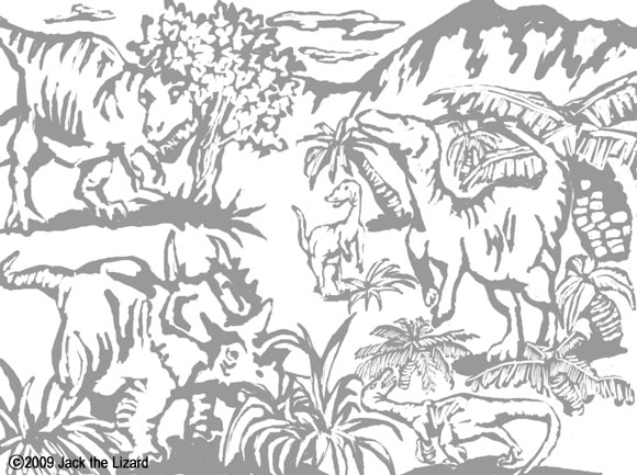 Coloring Pages of Animals in the North America during the late Cretaceous period, Dinosaurs