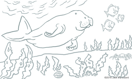 Coloring Pages of Dugong
