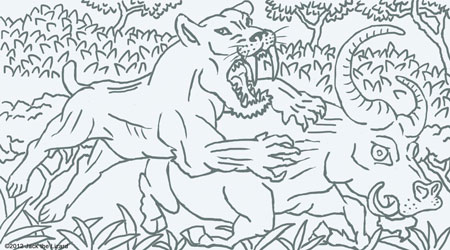 Coloring Pages of Smilodon