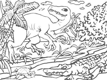 Prehistoric Animal Coloring Pages - Jack the Lizard Wonder World