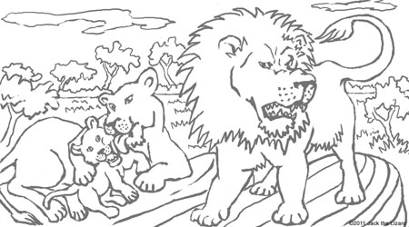 Coloring Pages of Lion Cubs