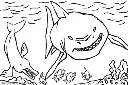 jaws coloring page