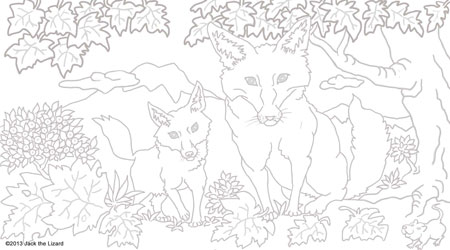 Coloring Pages of Red Fox