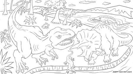 triceratops skeleton coloring page